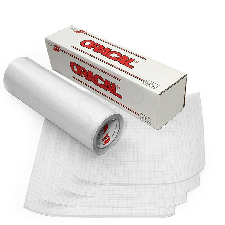 Oracal 12 x 25 Feet Roll Clear Transfer Tape w/ Grid for Adhesive Vinyl | Tape