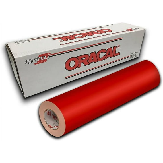Oracal 651 Permanent Self-Adhesive Premium Craft Sticker Vinyl 12" x 10ft Roll - Orange Red