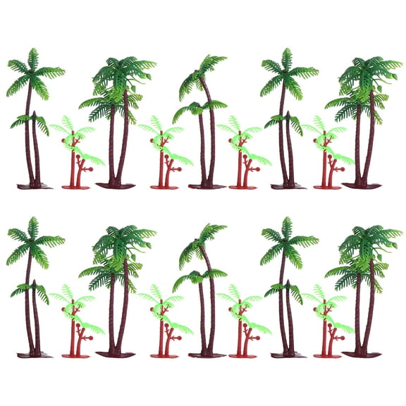 Oraceous 1 Set 20 Pcs Birthday Cake Decors Simulated Coconut Tree Cake Adornments (Green)