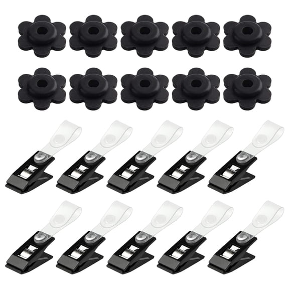 1 Set of Anti Wind Garden Flag Clips and Stoppers for Holding Flags Securely
