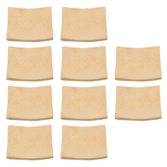 KALLORY Bamboo Tableware Chocolate 10Pcs Square Sushi Plate Kitchen Use