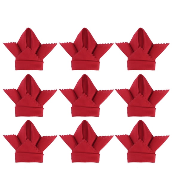Oraceous 10Pcs Durable Dinner Napkins with Wave Lace Dining Table Decorations for Restaurant Coffee Home (Red)