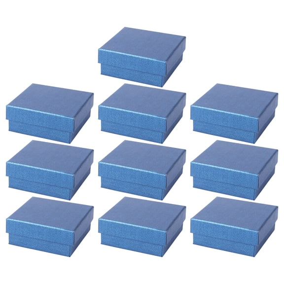Oraceous 10pcs Cardboard Jewelry Boxes Packing Paper Box for Jewelry Packaging Shipping Bracelet Wrapping Case with Lid Blue