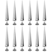 Oraceous 10pcs Silver Cone Spikes Punk Rivets Metal Rivets Screwback Studs Metal Spikes for DIY