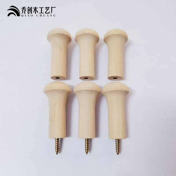 Oraceous 10pcs Wood Shaker Pegs Towel Hook Clothes Hanger Hooks Clothes Hats Towels Unfinished Wooden Hooks Rustic Coat Hooks