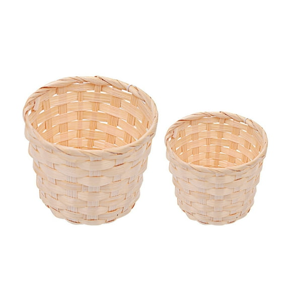 Oraceous 12Pcs Multifuntion Bamboo-made Basket Rustic Bamboo Weaving Bushel for Storage