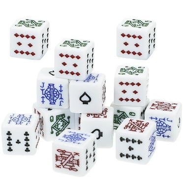 16Pcs Multi Colored Acrylic Poker Dice for Entertainment Party Games Portable Game Props