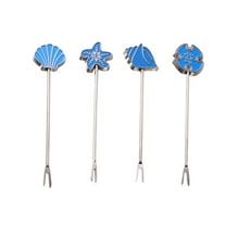Oraceous 2 Sets Chic Fruit Forks Lovely Dessert Forks Creative Cake Forks Party Supplies for Home Banquet Bar Wedding (Blue)