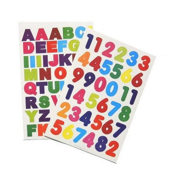 KALLORY Number Letter Stickers Colorful Mailbox Labels Kindergarten 20 Sheets
