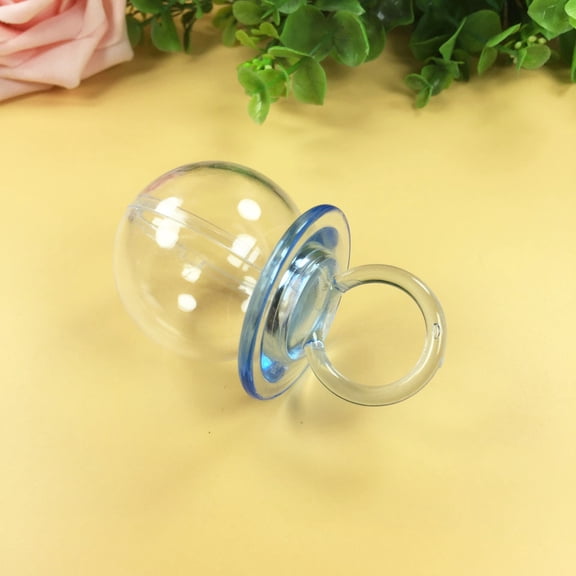 Oraceous 20pcs Baby Shower Favor Candy Boxes Clear Pacifier Shape Containers Mini Baby Pacifiers Party Favor Clear Candy Boxes Baby Shower Plastic Baby Pacifiers
