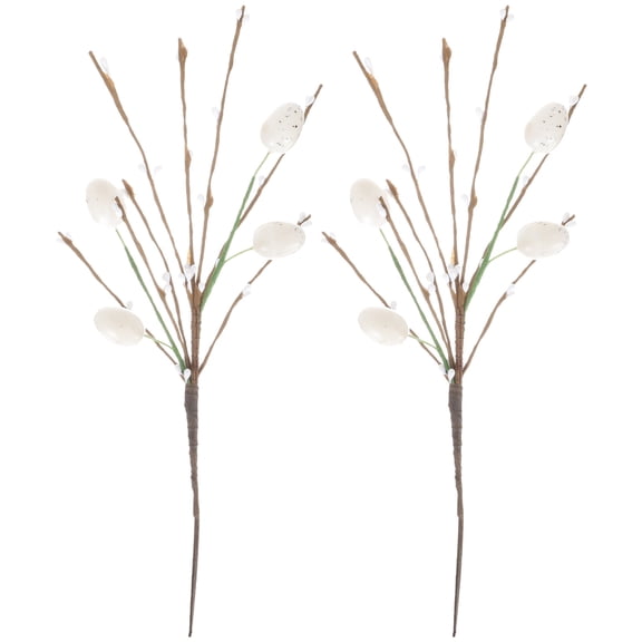 KALLORY Flocked Eggs Picks White 2Pack 13x2in