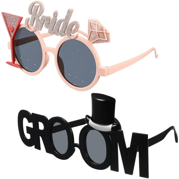 Oraceous 2Pcs Groom Glasses Bride Eyeglasses Bachelor Party Favors Wedding Shower Decorations
