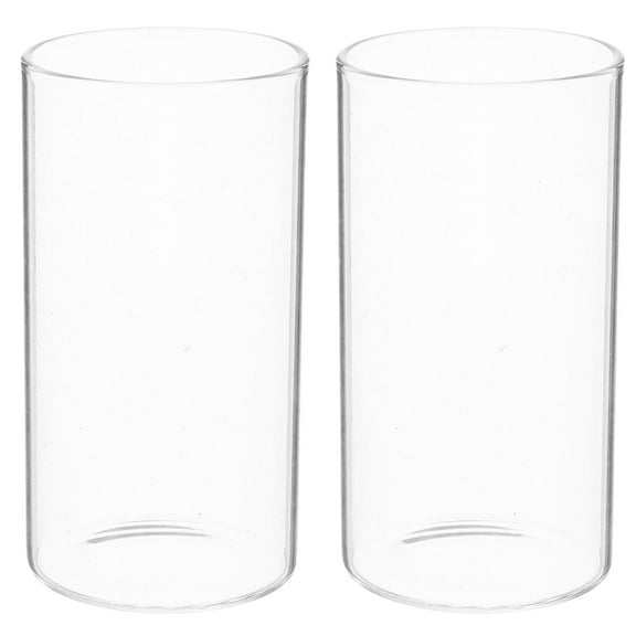 Oraceous 2pcs Clear Cylinder Flower Vases 120ml Transparent Candle Holder Glass Cylinder Vases Floral Plant Vase Tea Light Holder for Home Wedding