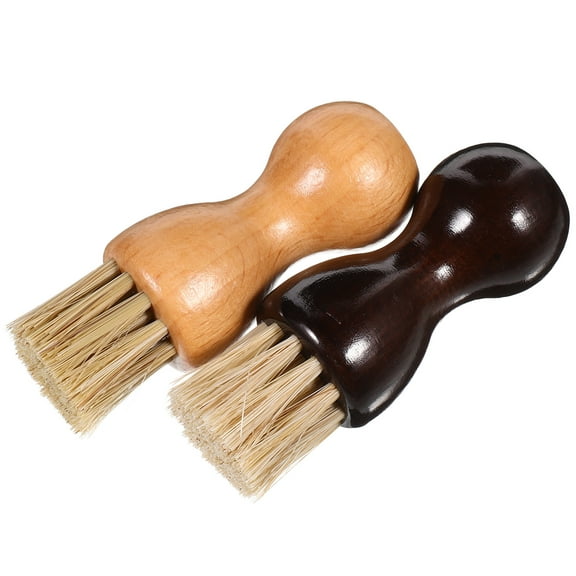 Worgeous 2Pcs Wooden Handle Brush Shoe Polish Applicator for Men and Women Perfect for Boots and Leather Shoe