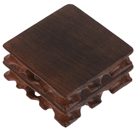 Oraceous 2pcs Wooden Display Stand Square Bonsai Base for Vase Trophy Fish Bowl Indoor Plant Stand Rustic Wood Pedestal Home Decor