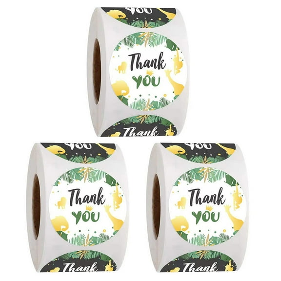 KALLORY T You Label Rolls Paper Assorted Color 3 Rolls/1500pcs