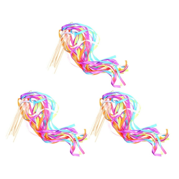 Oraceous 30Pcs Wedding Ribbon Fairy Wands Decorative Streamer Wands Wedding Layout Decorations