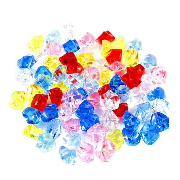 Oraceous 320Pcs Emulational Transparent Acrylic Colored Crystal Fake Ice for Decoration (Mixed Color)