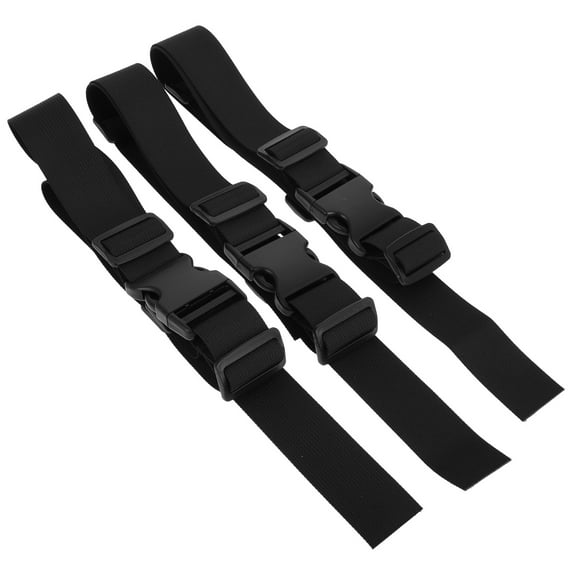 KALLORY High Chair Straps Black Polyester 3Pcs 12.2X1.8X0.4In