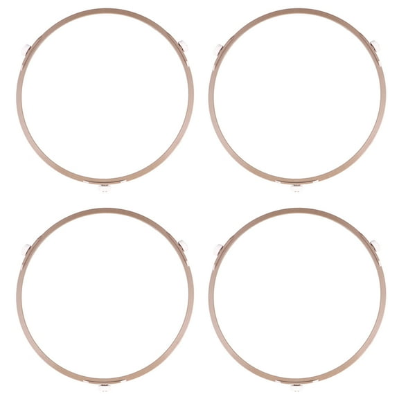 Masteelf Coffee Microwave Turntable Plate Rack with Wheels for Rotation and Support, Plastic, 4 Pcs