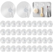 Oraceous 40PCS Small Transparent Cup Hooks, Removable Reusable Wall Hooks for Hanging, Ideal for Bathroom and Kitchen Use
