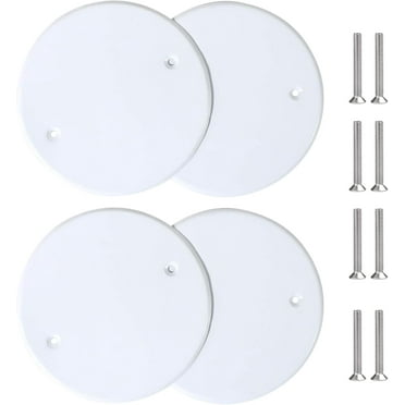 Oraceous 4pcs Ceiling Blank-Up Cover Plate Round Outlet Cover Plastic Electrical Cover Ceiling Holes Blank Cover Wall Plate Electrical Covers