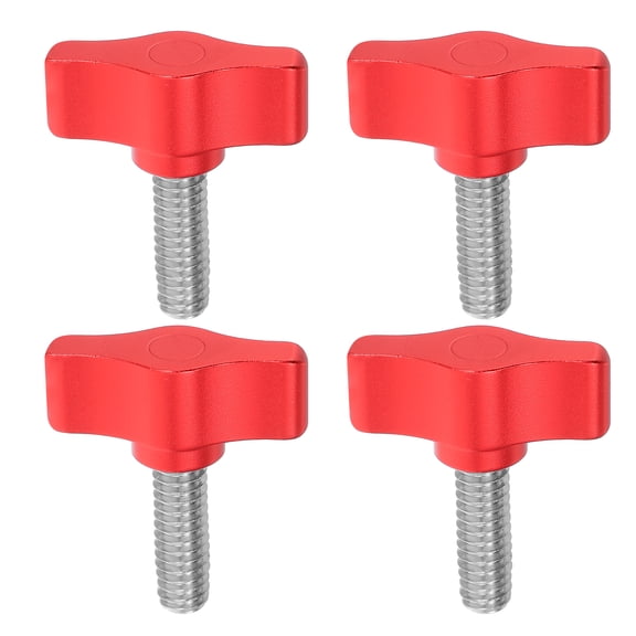 KALLORY Tightening Thumb Screws Aluminium Red for Outdoor Use 4Pcs
