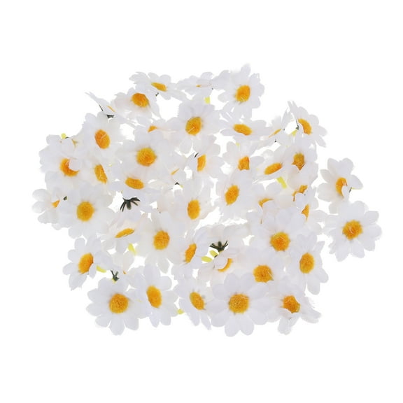 Oraceous 500pcs Artificial Flowers Fake Simulation Gerbera Daisy Heads Decorative Flowers for Wedding Party Home Office Garden Patio (White)