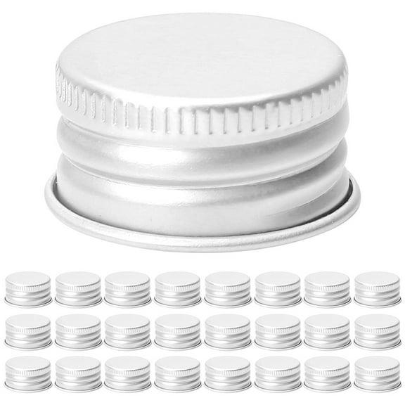 Oraceous 50pcs Aluminium Threaded Bottle Caps Small Glass Bottles Top Cap Beverage Bottle Lid Replacement Screw Cover Lids Soda Bottle Caps
