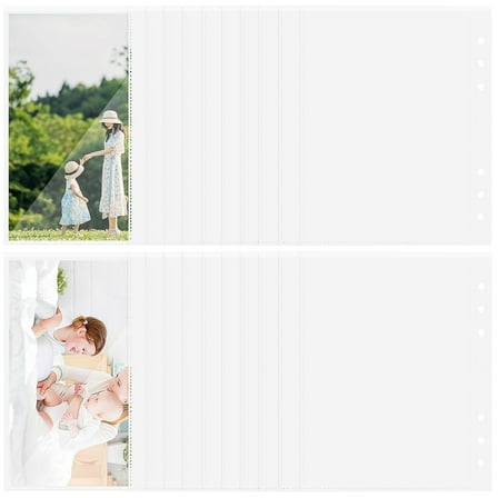 KALLORY Clear Plastic Envelope For Binder Sheets School Use 50Pcs 7.8X6 In