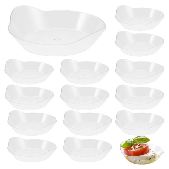 Oraceous 50pcs Fruit Tray Dessert Display Plastic Snack Dish Appetizer Serving Plate Clear Candy Bowl
