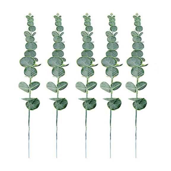 Oraceous 5pcs Eucalyptus Leaves Spray Artificial Eucalyptus Branches Plants Artificial Greenery Stems Grey Green for Greenery Wedding Party Floral Arrangement