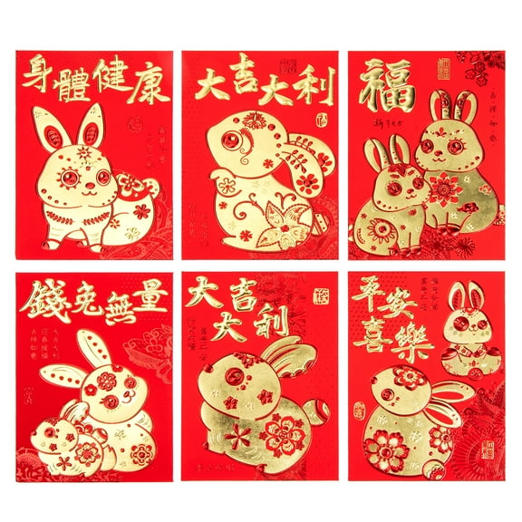 Oraceous 60pcs Cartoon Rabbit Style Red Packets The Year Of Rabbit Red Packets New Year Money Bags