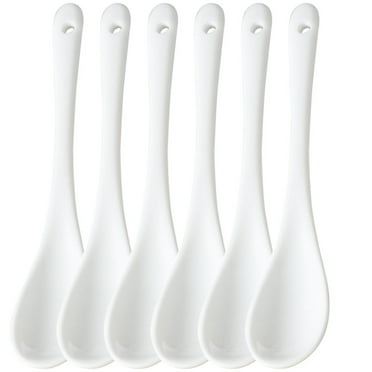 Oraceous 6Pcs Ceramic Juice Stirrers Reusable Kitchen Stirring Spoons Long Handle Spoons Party Supplies