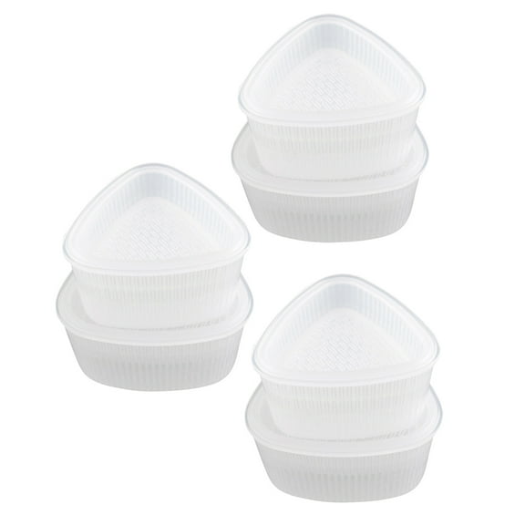 Oraceous 6pcs Triangle Sushi Mold Form Maker Rice Mold Case Box Maker for Home Kitchen Bento Onigiri Making Supplies