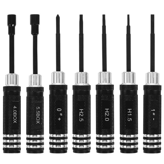 Oraceous 7-in-1 RC Helicopter Plane Car Model Screw Driver Screwdriver Adjustment Tools Kit (Black)