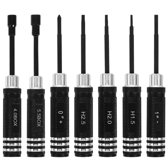 Oraceous 7-in-1 RC Helicopter Plane Car Model Screw Driver Screwdriver Adjustment Tools Kit (Black)