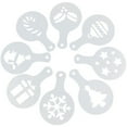 thumbnail image 1 of Oraceous 8 Pcs Christmas Cookie Stencils Fondant Cookie Mold Food Grade Plastic Coffee Decorating Stencils Powdered Sugar Sieve, 1 of 10
