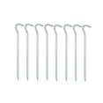 thumbnail image 1 of Oraceous 8PC Heavy duty tent stakes question shape aluminum alloy pegs with hook for outdoor trip hiking ( sliver ), 1 of 10