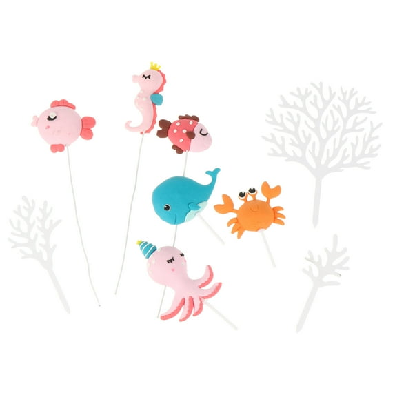 Oraceous 9pcs Animals Centerpiece Sticks Animals Cutouts Toppers Decorative Toppers