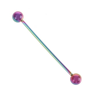 QQTDFG 12mm-60mm Stainless Steel Industrial Barbell Piercing