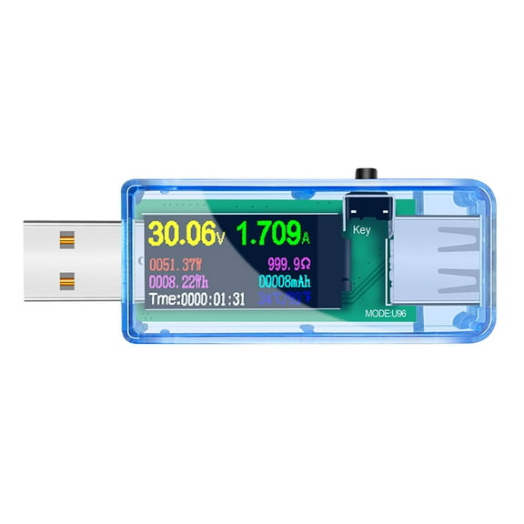USB Tester with High-definition LCD Display for Real-time Voltage Current Monitoring and Data