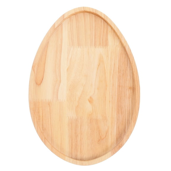 Oraceous Egg-Shaped Serving Board Rustic Charcuterie Board Decorative Wood Tray Easter Egg Serving Platter Spring Party Favor Tray for Dining Table