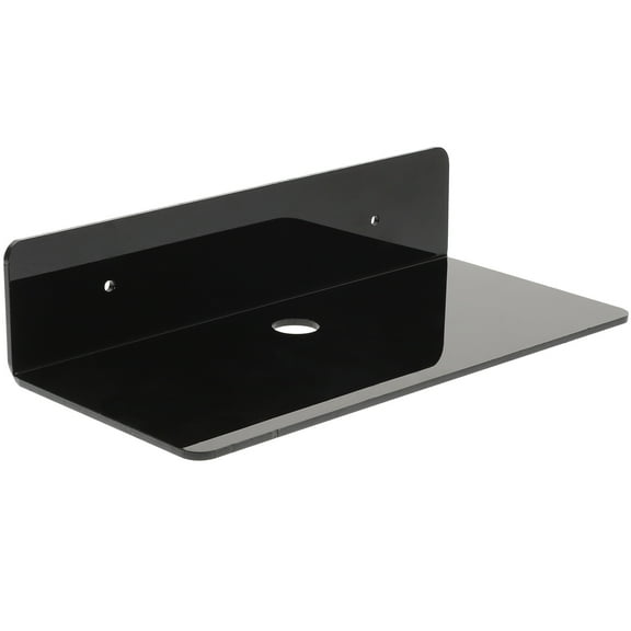 KALLORY Square Wall Speaker Floating Shelves Acrylic Black 1Set 9.1X3.5In