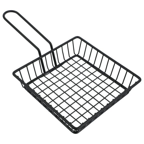 Oraceous Fryer Basket With Long Handle Chip Frying Serving Basket Kitchen Cooking Tool For Fried For Cooking Chicken Pasta Spaghetti Noodles Black