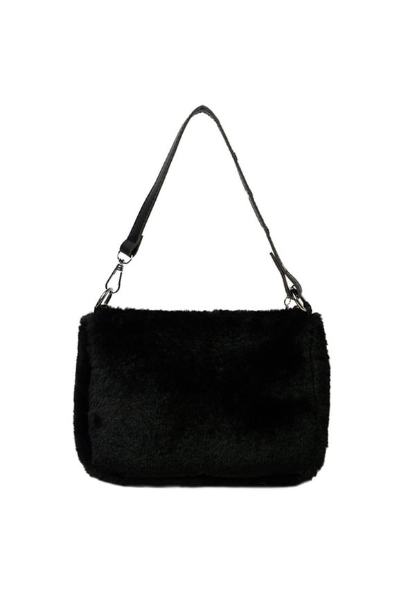 Hobo Bag Shoulder Bag Handle Satchel Tote Handbag Plush Purse for