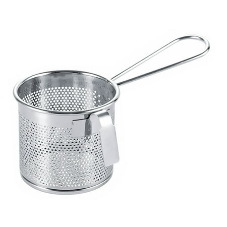 Oraceous Hot Pot Colander Stainless Steel Fine Mesh Strainer Wire Fry Basket Hot- pot Side Colander Hanging Straining Basket for Cooking Frying 16. 5X8X7CM
