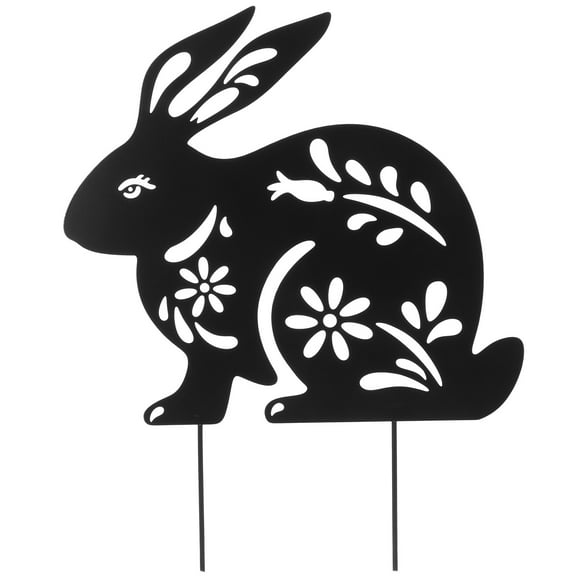 KALLORY Black Rabbit Outside Decor Acrylic 1Pack 10.6X7.7X0.04In