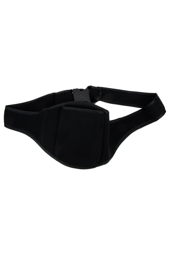 Mic Belt with Anti Dropping Strap Microphone Holder Pack Belt Microphone Belt Waistband Bag for Vertical Mic Fitness Teacher Speaker Theatre Black