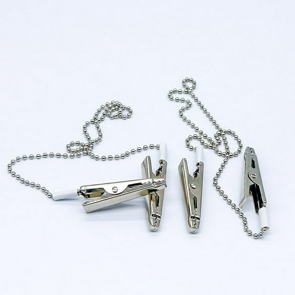 Oraceous Multi Functional Teeth Bib Clips With Metal Chain And Alligator Clamps Secure Napkin Scarf Apron Holder For Clinic And Home Use